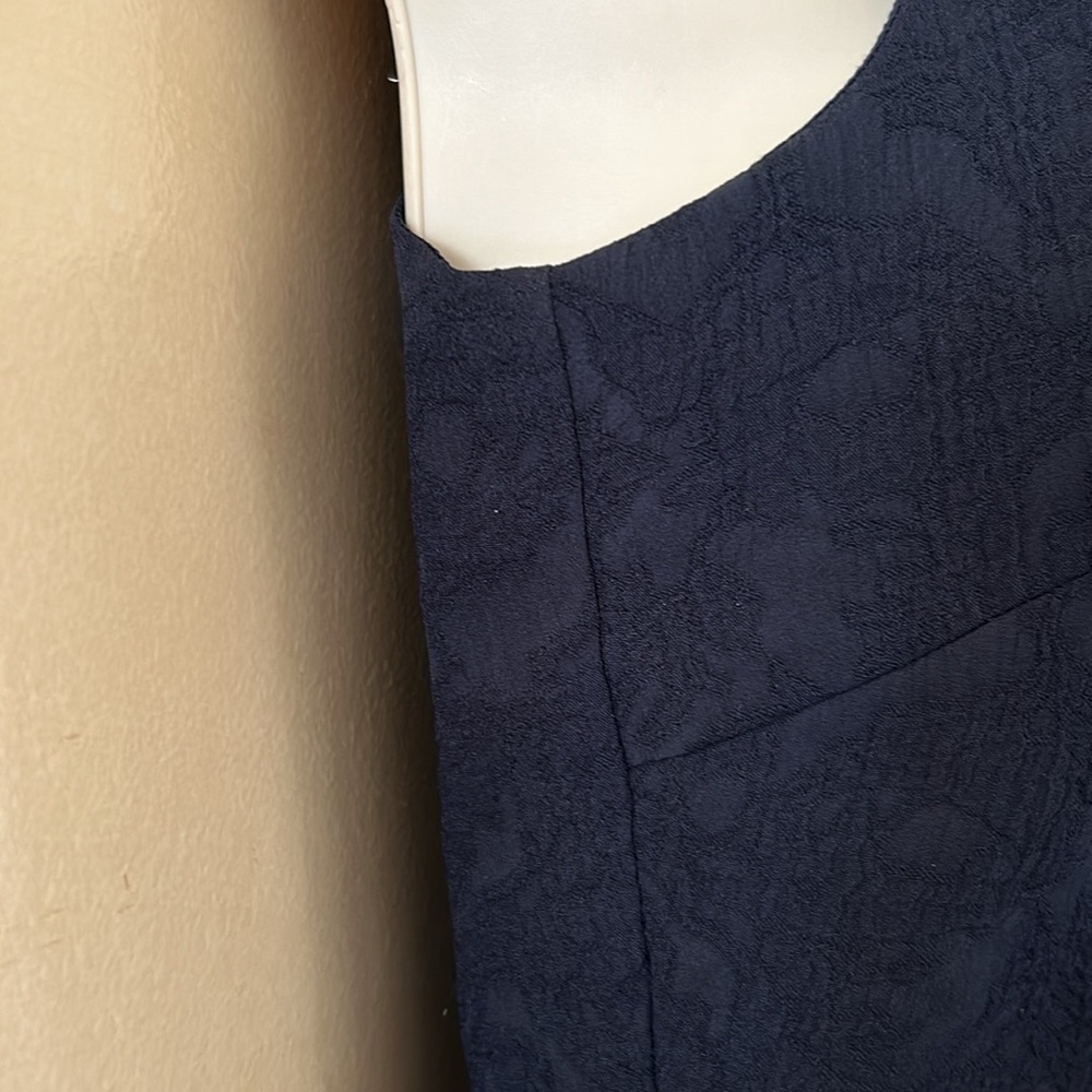 Black silk brocade dress with ivory lace embroidery and watercolor patches sz4 - Picture 6 of 12